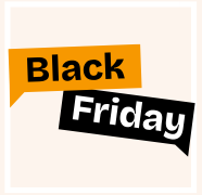 Icon with the words Black Friday on a pornhub-esque orange and black color scheme